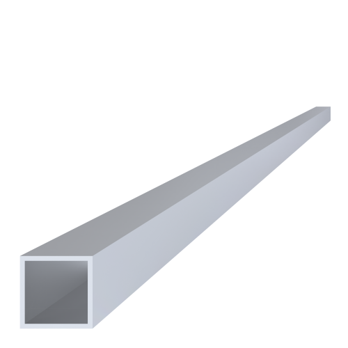 Hliníkový jekl 30x30x2 mm, délka 6000 mm, materiál EN AW-6060 T66, přírodní hliník bez povrchové úpravy, cena za kus